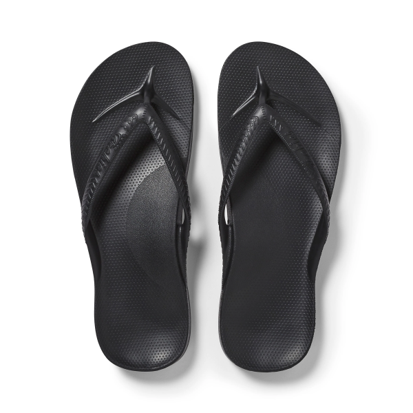 Kids - Arch Support Thongs - Black
